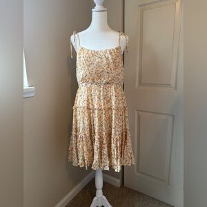E + M Cream Floral Mini Dress